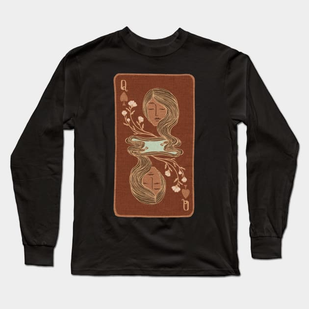 Queen of Spades Long Sleeve T-Shirt by Cecilia Mok